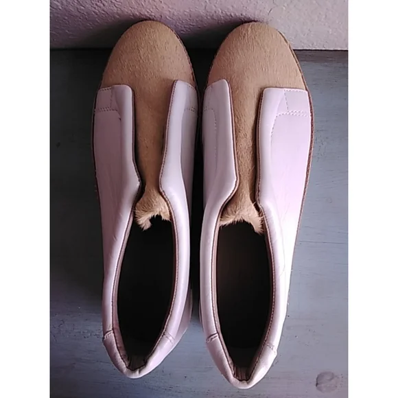 💕EUC💕 Free People x M4D3 Slip-Ons Sneakers White Calf Hair Sz.9.5 - Picture 5 of 11